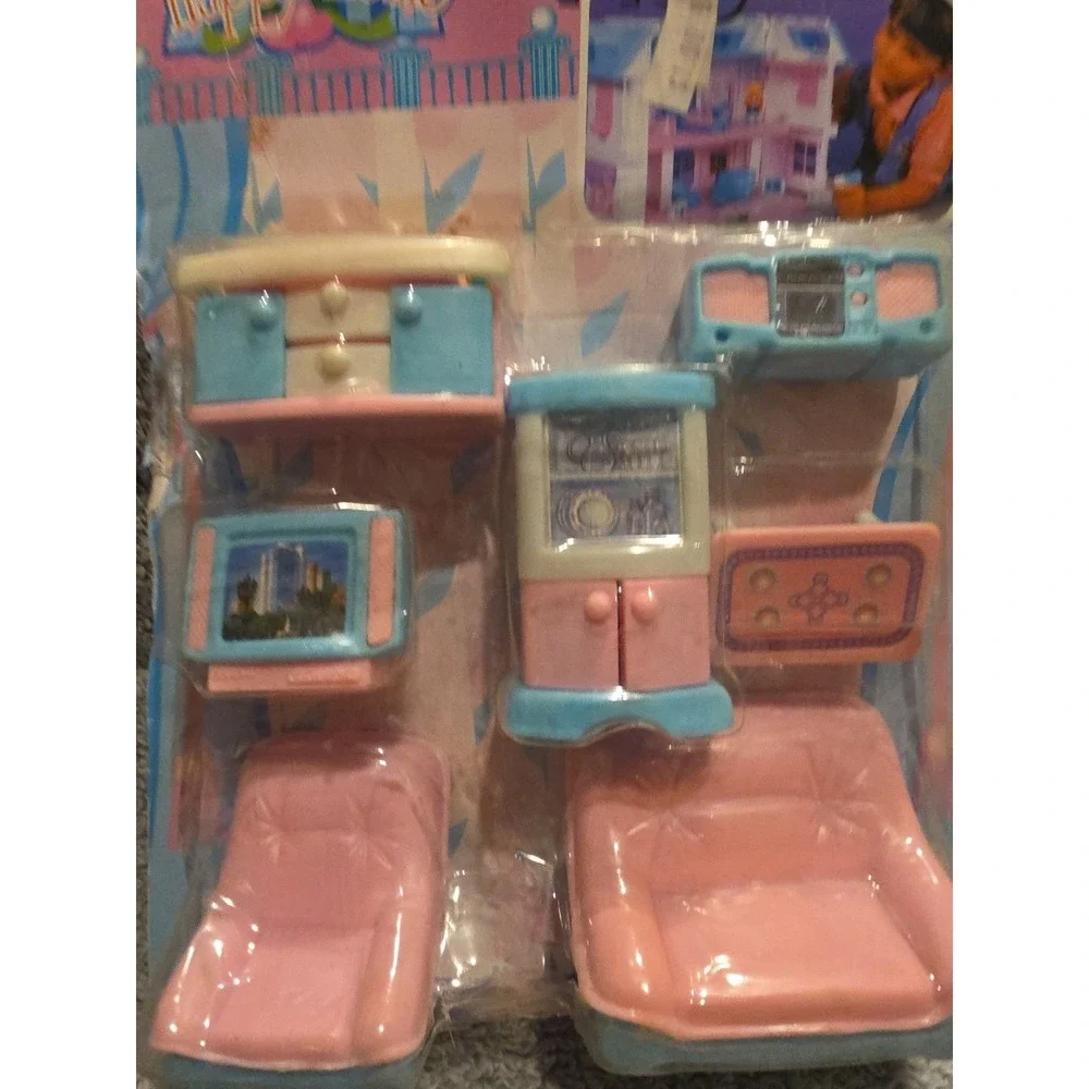 Vintage My Happy Home Furniture Playset 1990 Pink‎ And Blue Furniture